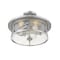 Z-Lite Savannah 3 Light Semi Flush Mount, Brushed Nickel & Clear 462SF16-BN - alternate 4